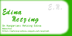 edina metzing business card